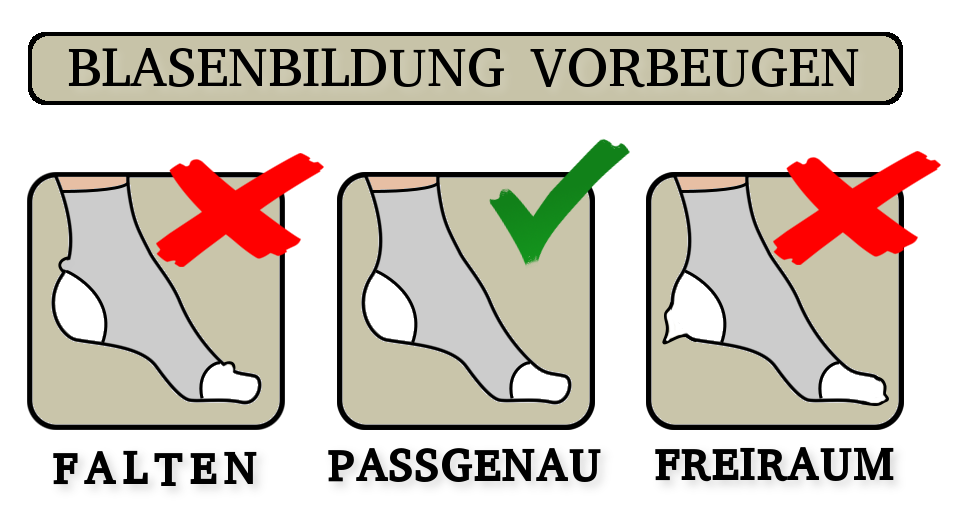 Socken richtig tragen, um Blasenbildung vorzubeugen